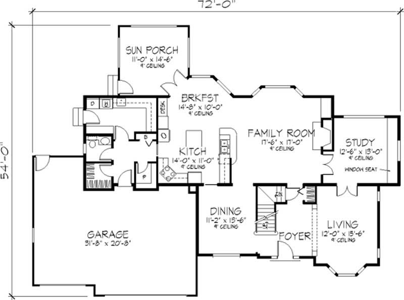 Floor Plan First Story of European Plan #146-2187