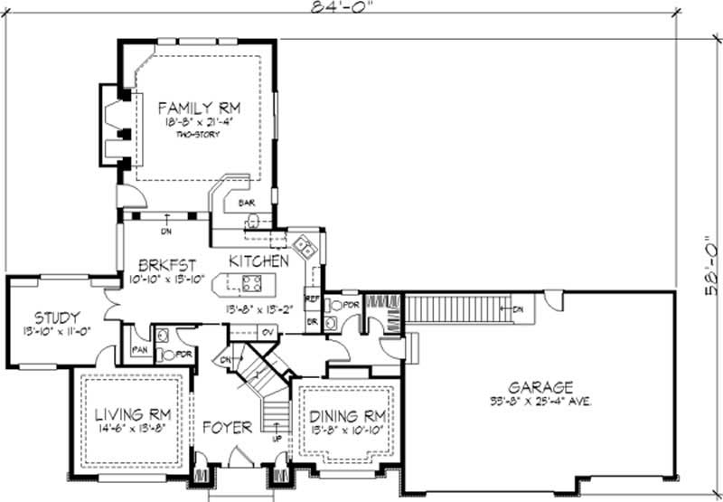 Floor Plan First Story of European Plan #146-2193