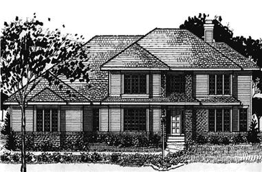 3-Bedroom, 2833 Sq Ft Colonial House Plan - 146-2194 - Front Exterior