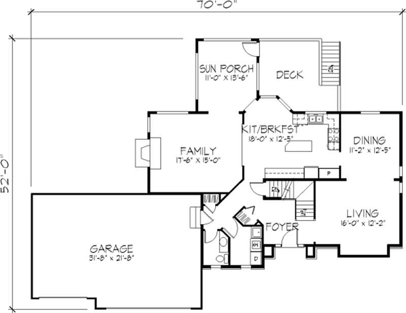 Floor Plan First Story of European Plan #146-2199