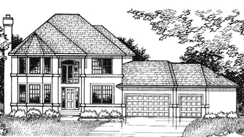 Home Plan Front Elevation of this 4-Bedroom,4110 Sq Ft Plan -146-2202