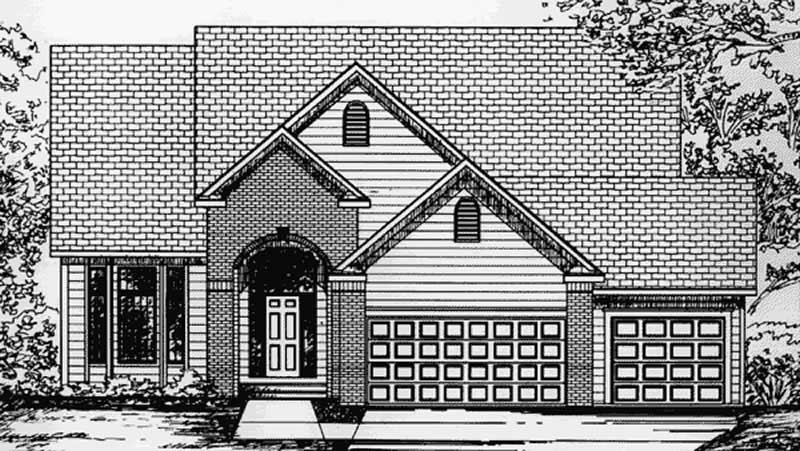 Front view of Colonial home (ThePlanCollection: House Plan #146-2204)