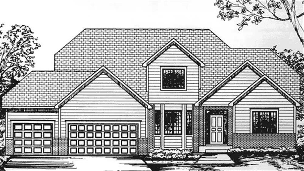 Front view of Contemporary home (ThePlanCollection: House Plan #146-2205)