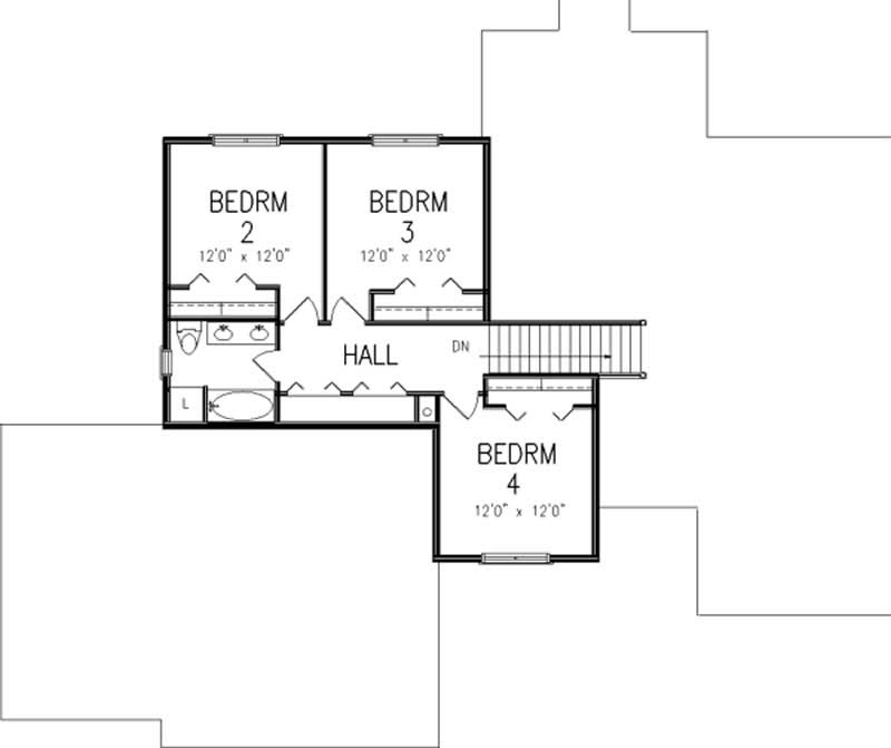 Floor Plan Second Story of Cape Cod Plan #146-2205