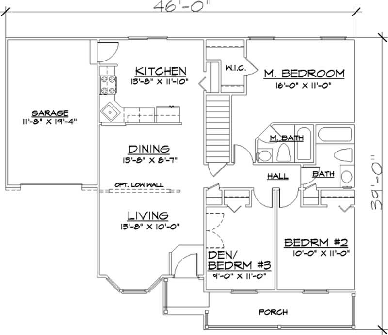 Floor Plan First Story of Country Plan #146-2217