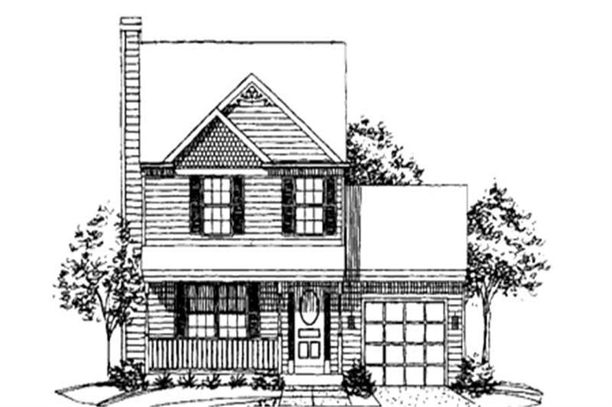 Home Plan Front Elevation of this 3-Bedroom,1150 Sq Ft Plan -146-2223