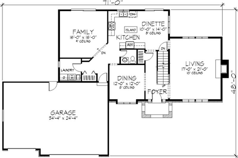 Floor Plan First Story of European Plan #146-2224
