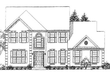 4-Bedroom, 3203 Sq Ft Colonial House Plan - 146-2225 - Front Exterior