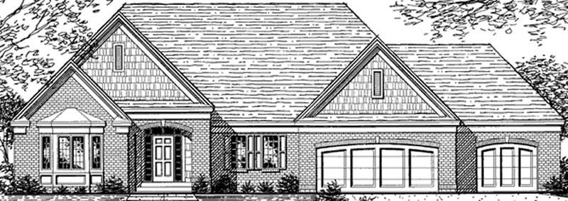 Home Plan Front Elevation of this 1-Bedroom,2092 Sq Ft Plan -146-2228