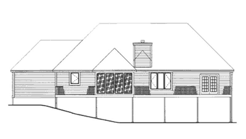 Home Plan Rear Elevation of this 1-Bedroom,2092 Sq Ft Plan -146-2228