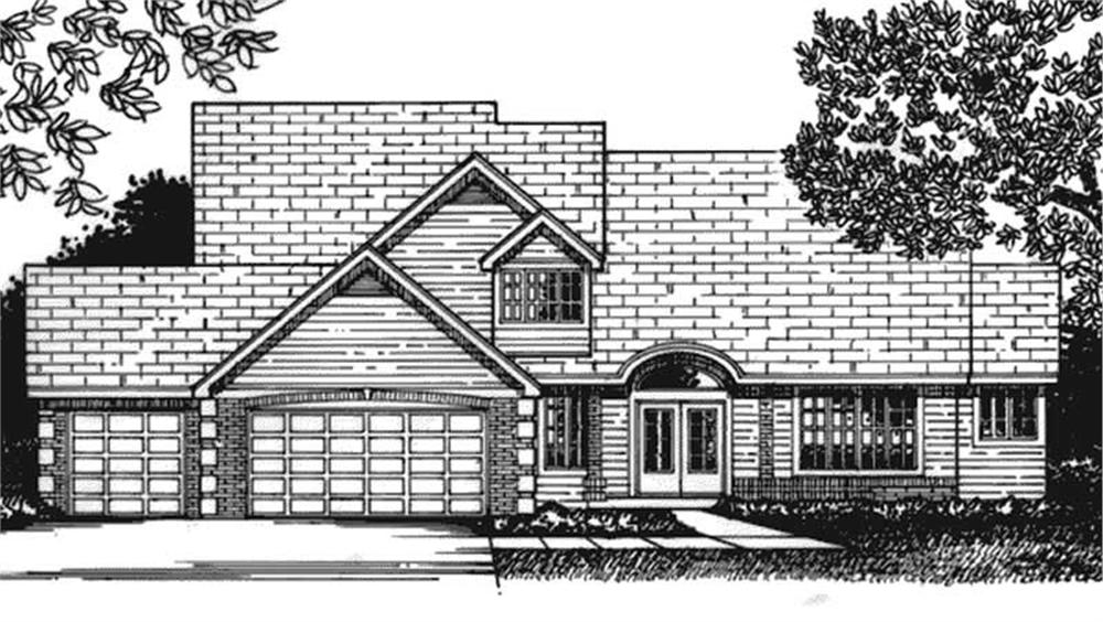 Front view of Contemporary home (ThePlanCollection: House Plan #146-2229)