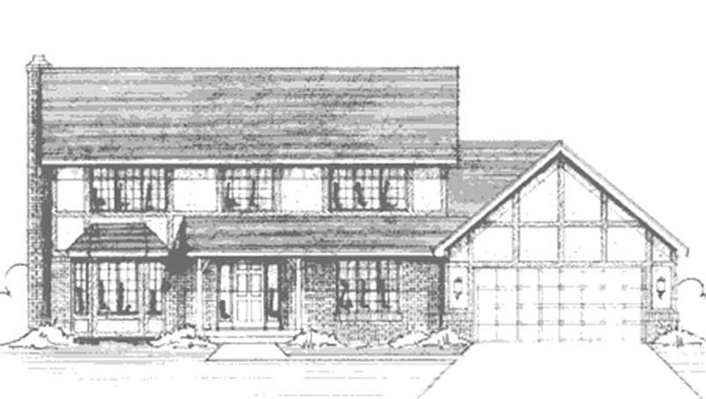Front view of Country home (ThePlanCollection: House Plan #146-2232)