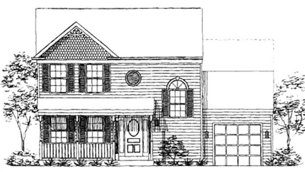 Front view of Country home (ThePlanCollection: House Plan #146-2233)