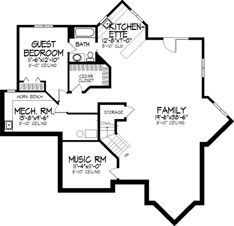 Floor Plan First Story of Country Plan #146-2235