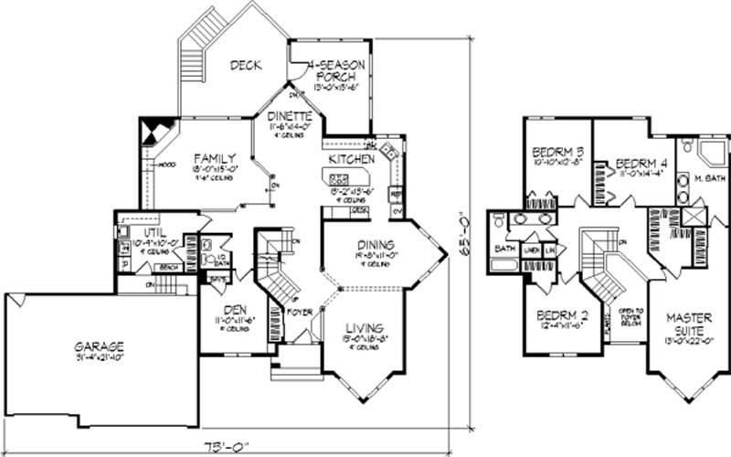 Floor Plan Second Story of Country Plan #146-2235