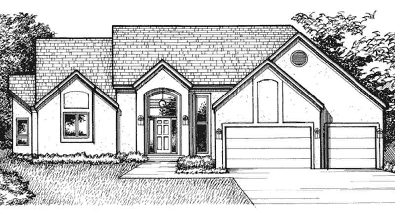 Home Plan Front Elevation of this 2-Bedroom,3181 Sq Ft Plan -146-2236
