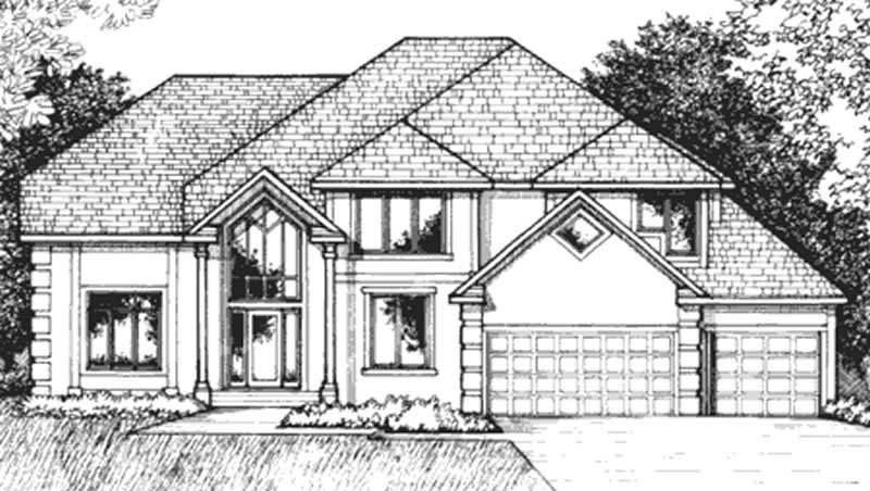Home Plan Front Elevation of this 5-Bedroom,4749 Sq Ft Plan -146-2237