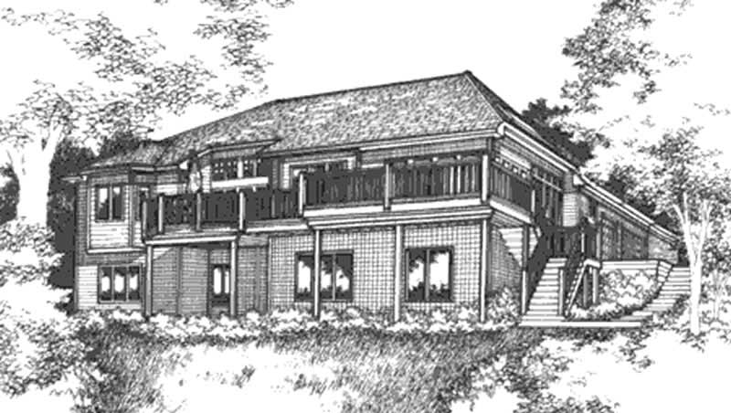 Home Plan Rear Elevation of this 2-Bedroom,2572 Sq Ft Plan -146-2238