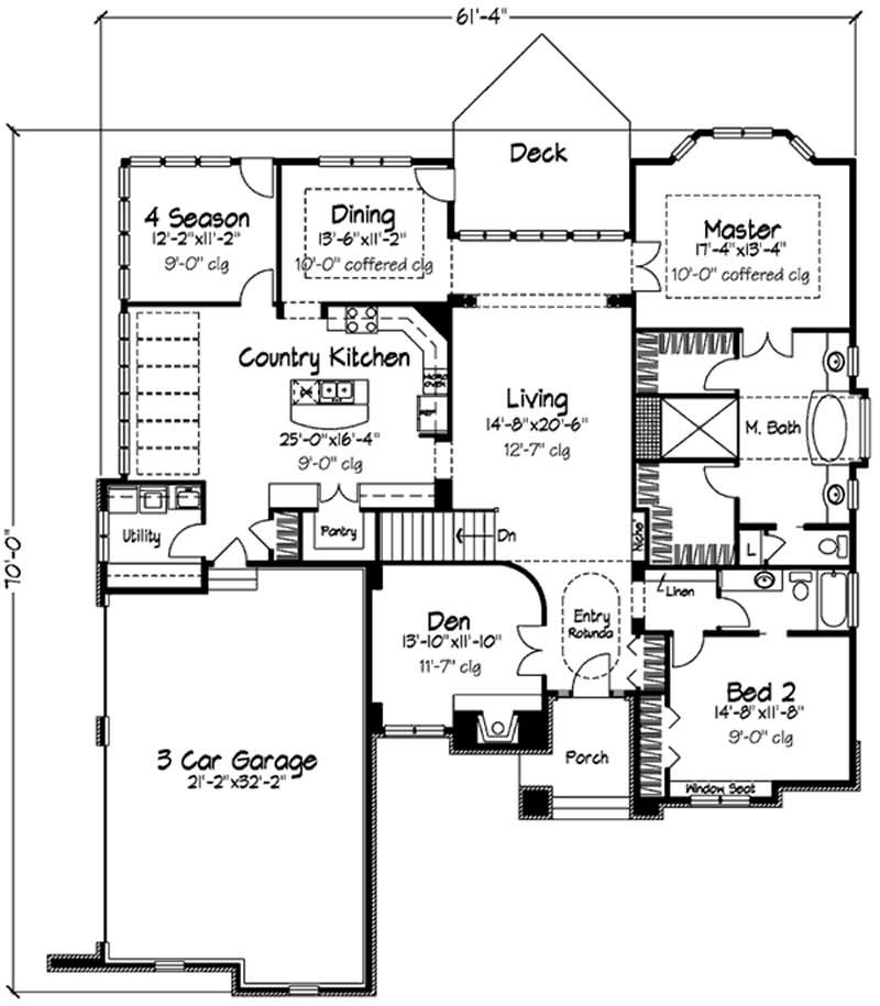 Floor Plan First Story of European Plan #146-2238