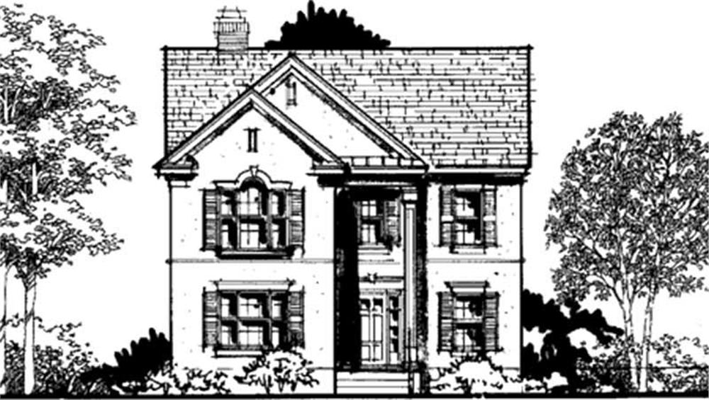 Front view of Colonial home (ThePlanCollection: House Plan #146-2244)