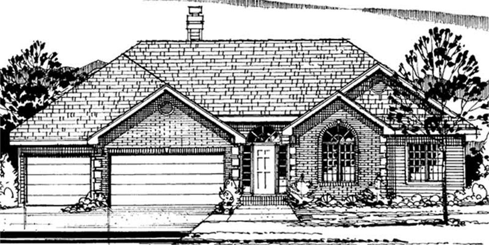 Front view of French home (ThePlanCollection: House Plan #146-2249)