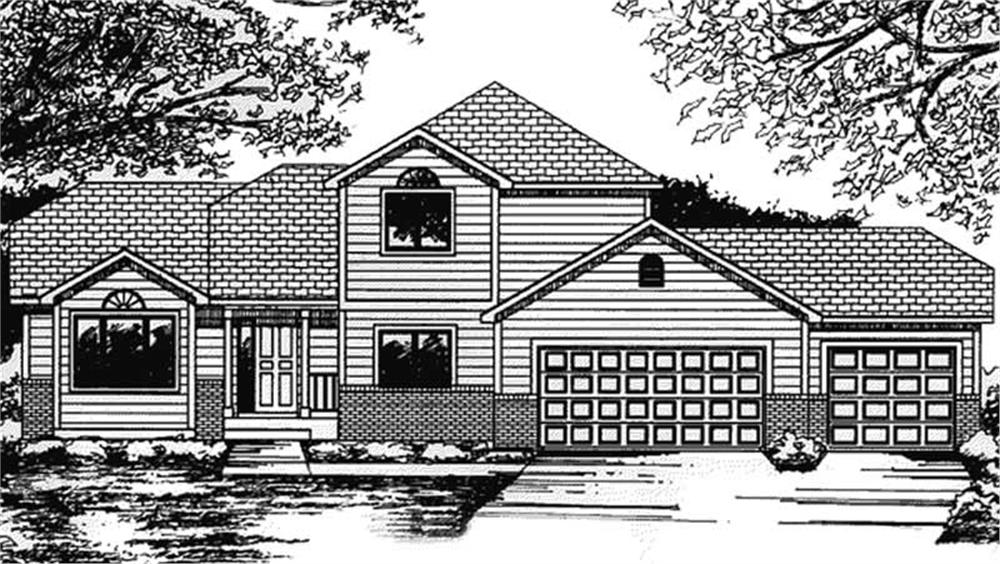 Front view of European home (ThePlanCollection: House Plan #146-2253)
