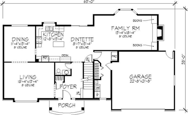 Floor Plan First Story of Country Plan #146-2262