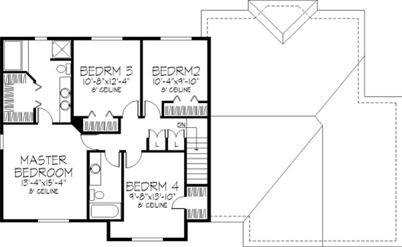 Floor Plan Second Story of Country Plan #146-2262