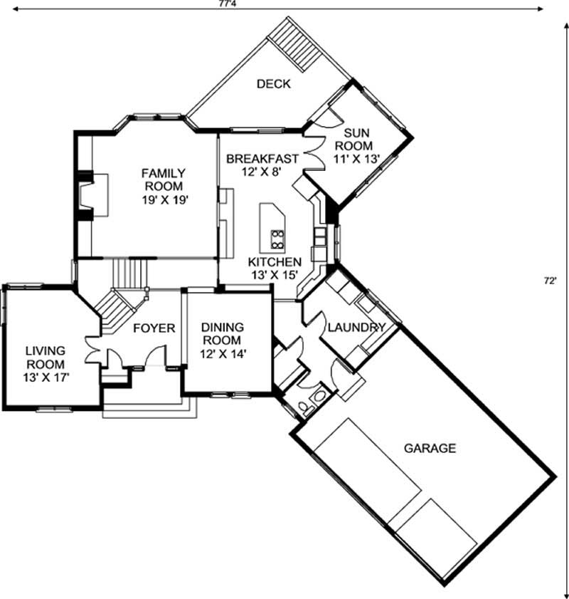 Floor Plan First Story of European Plan #146-2268