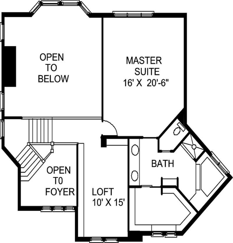 Floor Plan First Story of European Plan #146-2268