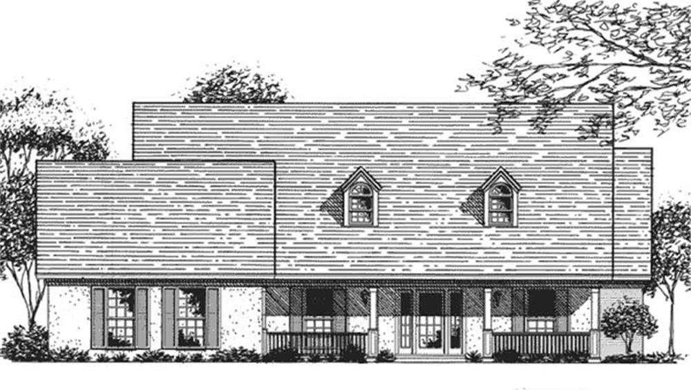 Front view of Country home (ThePlanCollection: House Plan #146-2270)