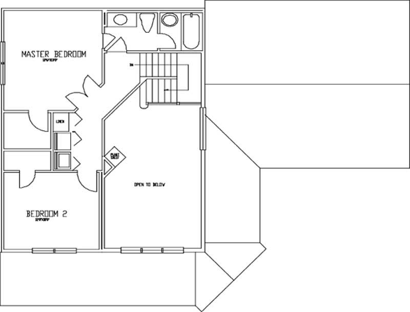 Floor Plan Second Story of Farmhouse Plan #146-2272