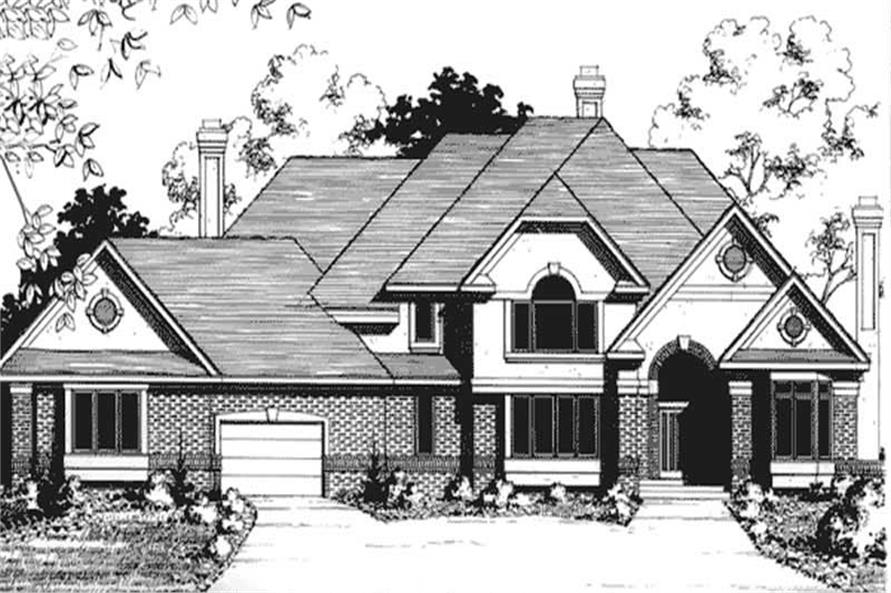 Front view of European home (ThePlanCollection: House Plan #146-2273)