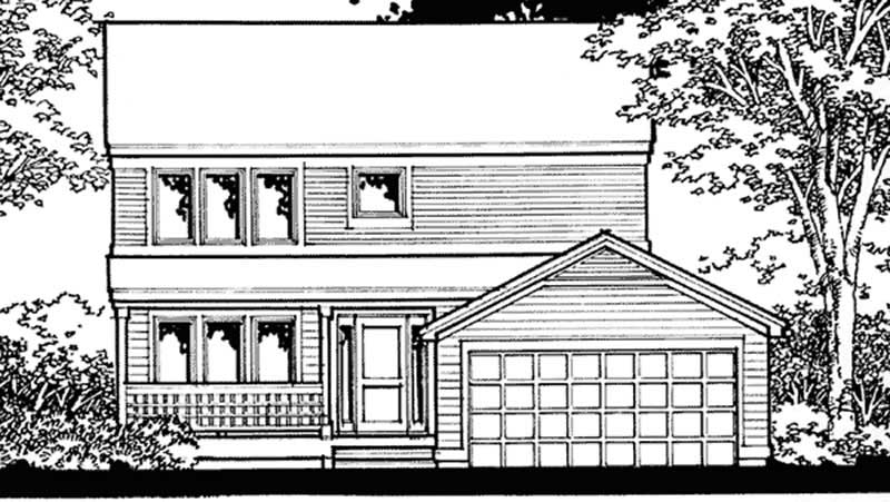 Front view of Country home (ThePlanCollection: House Plan #146-2277)