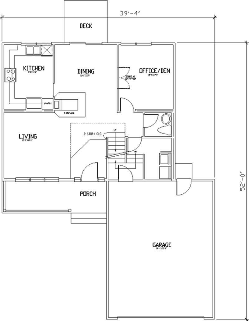 Floor Plan First Story of Country Plan #146-2277