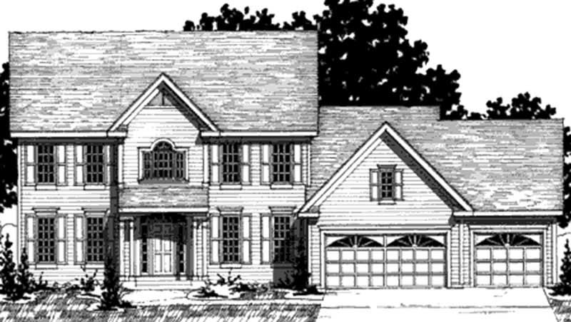 Home Plan Front Elevation of this 4-Bedroom,2702 Sq Ft Plan -146-2280