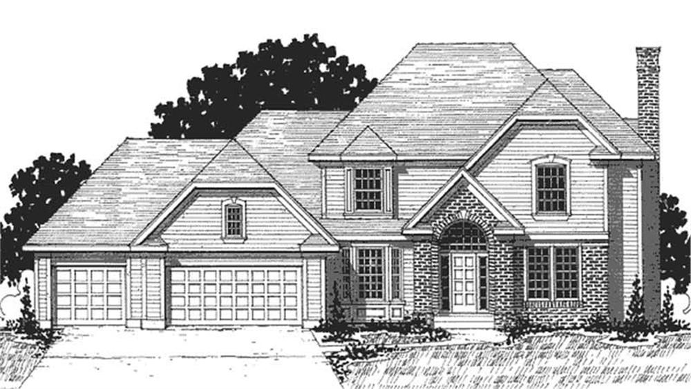 Front view of European home (ThePlanCollection: House Plan #146-2282)