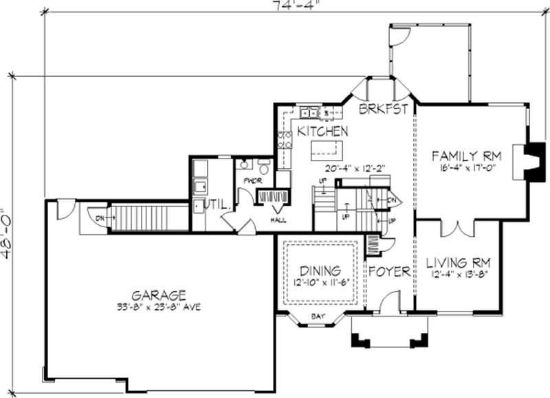 Floor Plan First Story of European Plan #146-2282