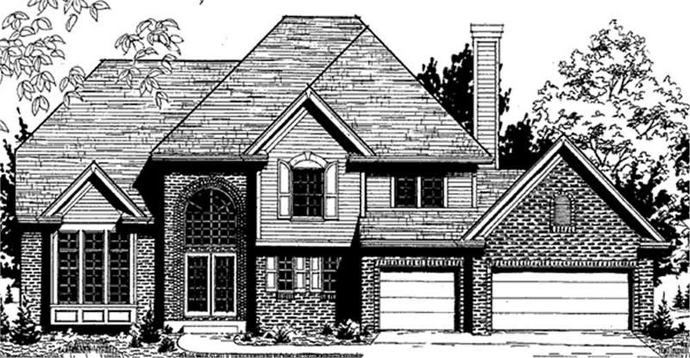 Front view of European home (ThePlanCollection: House Plan #146-2285)