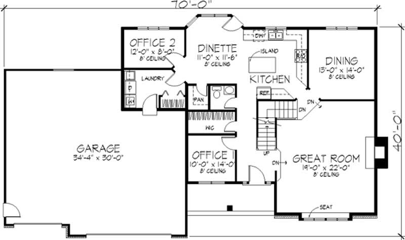 Floor Plan First Story of Country Plan #146-2289