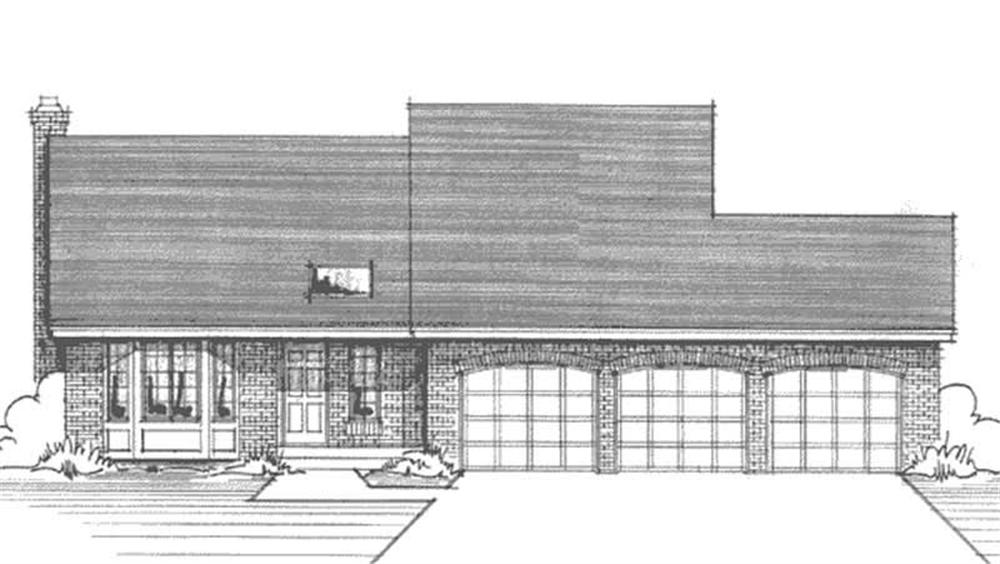 Front view of Multi-Level home (ThePlanCollection: House Plan #146-2291)