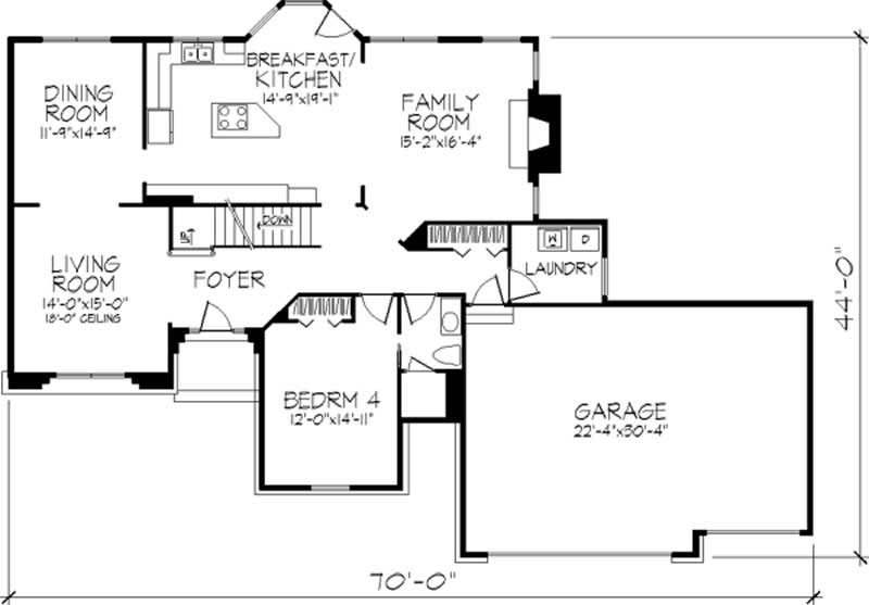 Floor Plan First Story of European Plan #146-2296