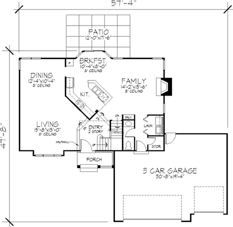 Floor Plan First Story of Country Plan #146-2299