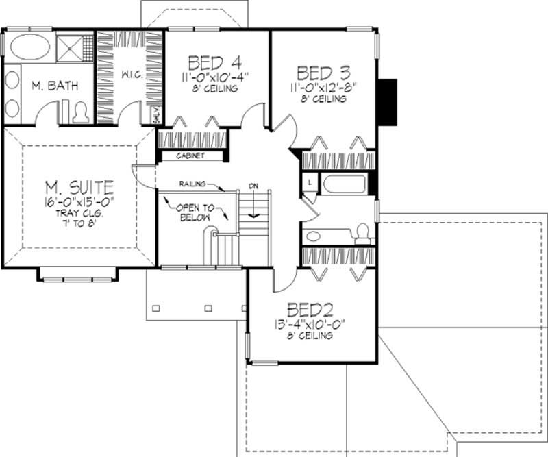 Floor Plan Second Story of Country Plan #146-2299