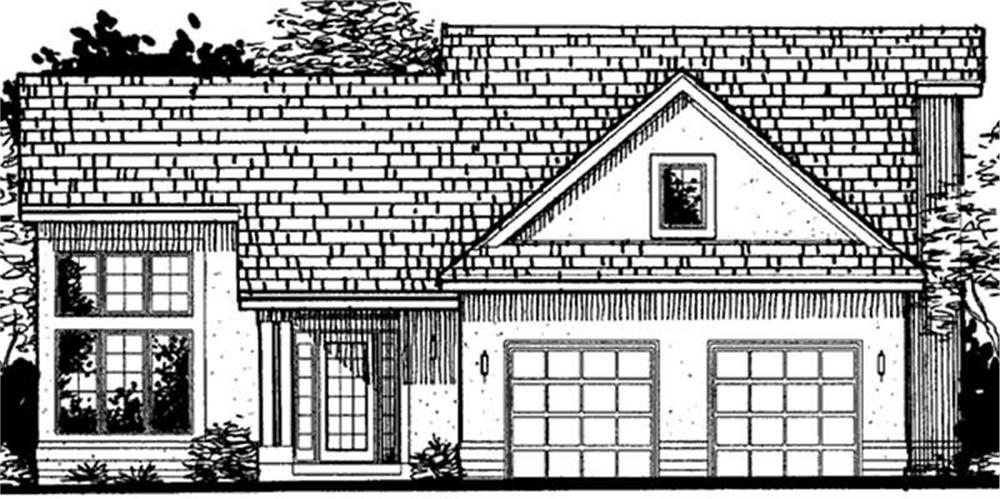 Front view of Country home (ThePlanCollection: House Plan #146-2300)
