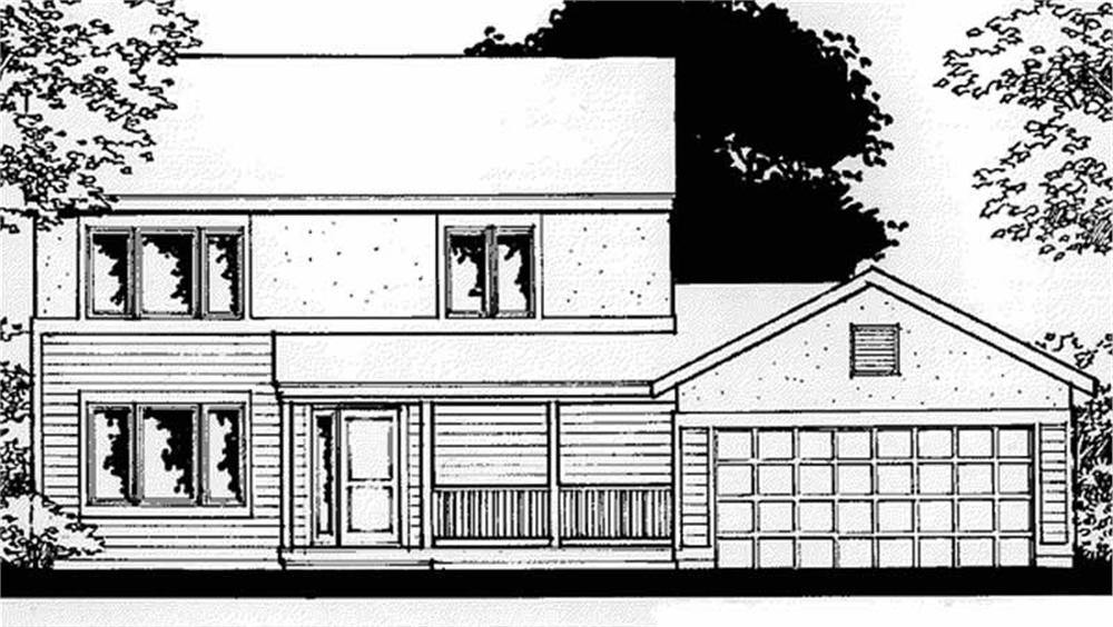 Front view of Country home (ThePlanCollection: House Plan #146-2301)