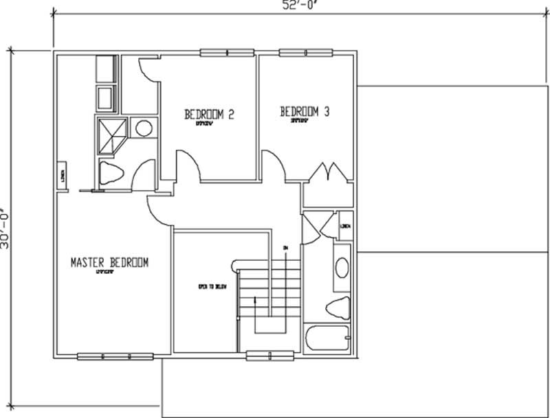 Floor Plan Second Story of Country Plan #146-2301