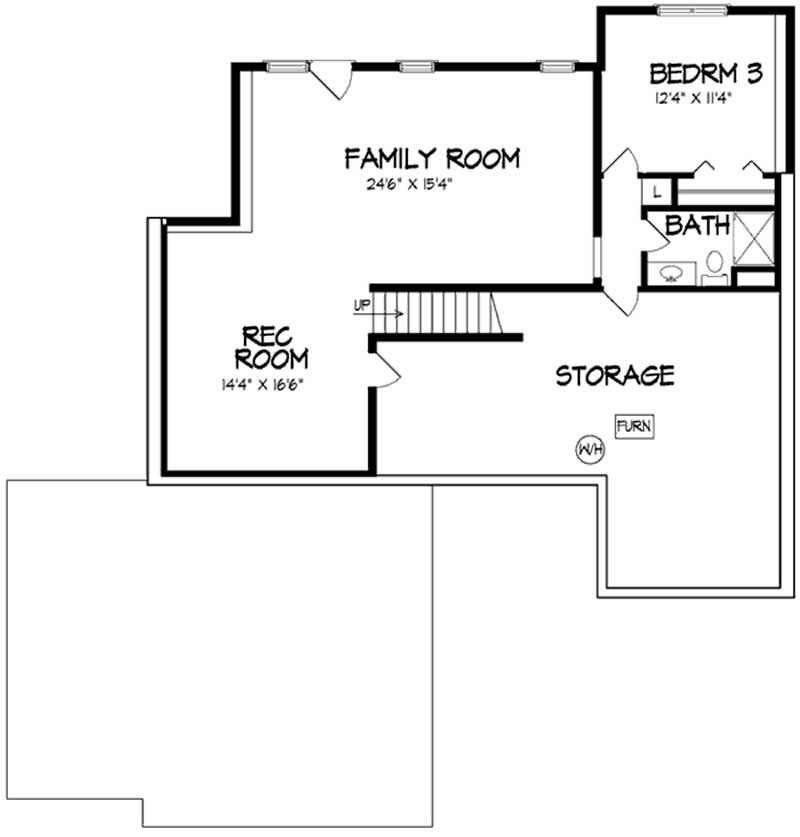 Floor Plan Basement of Small House Plans #146-2306