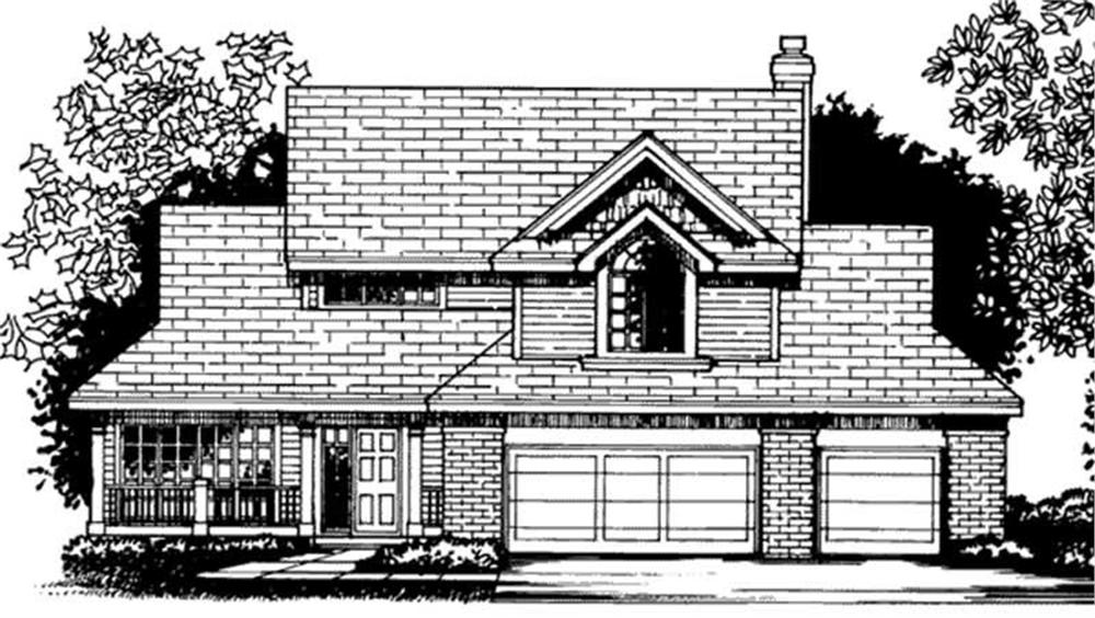 Front view of Country home (ThePlanCollection: House Plan #146-2309)