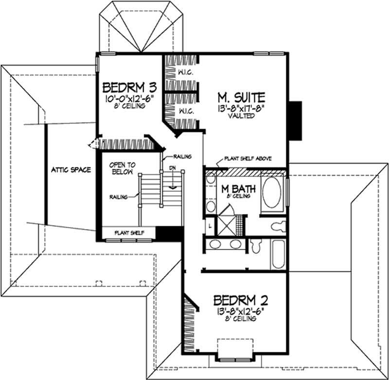 Floor Plan Second Story of Country Plan #146-2309